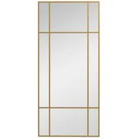 MC Star Wandspiegel 10 x 50 cm dekorativer Spiegel mit Metallrahmen, rechteckiger Spiegel (für Schlafzimmer, Badezimmer Gold)