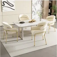 Flieks Polsterstuhl (Set, 4 St), 4er Set Esszimmerstühle Armlehnstühle Schminkstuhl Wohnzimmer Samt