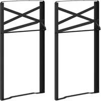 vidaXL Tischbein Bier Tischbein 2 pcs Schwarz 39 x 3 x 75 cm