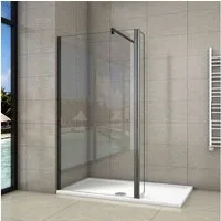 duschspa Duschwand 8mm Duschtrennwand Duschwand mit Flipper-Panel Glaswand Walk in Dusche, Einscheibensicherheitsglas, Sicherheitsglas, (Set)