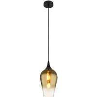 GLOBO LIGHTING LED Pendelleuchte, LED wechselbar, warmweiß, Ausgefallene klein-e Lampe für Esstisch & Kochinsel hängend Gold Ø18cm