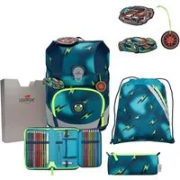 DerDieDas® Schulrucksack DerDieDas ErgoFlex Tiny Magic Light Schulranzenset 5-teilig