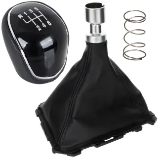 Schaltknauf Schwarz in 6-Gang + Schaltmanschette + Rahmen für Ford Focus III 3 ab 2011-2014