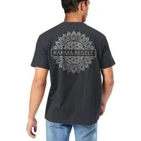 MAKAYA T-Shirt mit Rücken Druck Herren Lustig Spruch Karma Regelt Esoterik Geschenke Rückenprint
