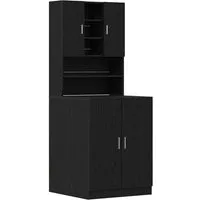 vidaXL Waschmaschinenumbauschrank Waschmaschinen-Schrank 2 pcs Schwarz Eichen-Optik (2-St)