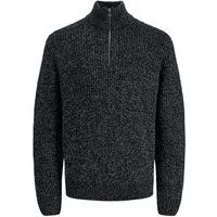 Jack & Jones Strickpullover JORBLEECKER Knit Half Zip BF mit gerippten Bündchen