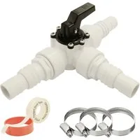 HAF Bypass-Set Bypass Set 8-teilig Pool Solar Heizung Wärmepumpe Solarkollektor, (Optimale Regulierung des Wasserdurchflusses, Mit 32mm und 38mm Schlauchanschluss), Anschluss von Pool Wärmepumpe & Poolheizung