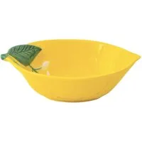 EasyLife Servierschale Fleurs et Citrons, Porzellan, Spülmaschinengeeignet, Mehrfarbig, Zitronen, H: 7cm