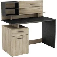 habeig Regal-Schreibtisch Schreibtisch Computertisch PC-Tisch Kabeleinlass USB 123x121x60cm, sehr stabil