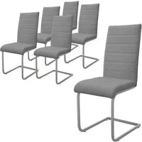 ML-DESIGN Stuhl Esszimmerstühle Schwingstühle mit Rückenlehne Design Küchenstühle (6 St), Polsterstuhl Freischwinger 6er Set Küchenstuhl bis 120kg Kunstleder