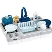 Klein Spielküche Miele - Spüle mit Wasserfunktion und Kochfeld Kunststoff, Made in Germany