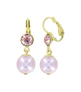 konplott - Ohrringe - Pearl Shadow pink/gold