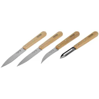 Opinel Küchenmesser-Set 4-teilig Holzgriff