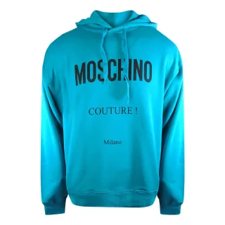 Türkisblauer Hoodie Mit Moschino Couture-logo