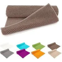 heimtexland Badematte Badvorleger Chenille Badteppich Duschvorleger, rutschhemmend beschichtet, Fußbodenheizung geeignet, schnell trocknend, strapazierfähig, fußbodenheizungsgeeignet, rutschfest, saugstark, Polyester, rechteckig, 45x50 cm, Hochflor, 