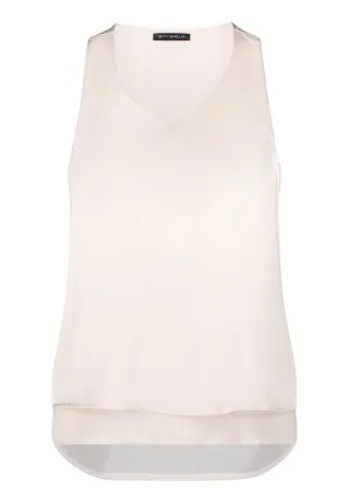 Betty Barclay - Ärmellose Bluse mit V-Ausschnitt beige - Gr. - 40