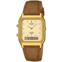 CASIO VINTAGE Chronograph AQ-230EGL-9AEF, Quarzuhr, Armbanduhr, Damenuhr, Herrenuhr, Lederarmband, analog