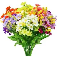Kunstblumenstrauß 6er Set künstliche Oncidium für Balkon & Wohnraum, FOUORTUNATE-BEE, Dekorative Kunstblumen für Innen- und Außenbereich