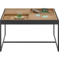 MCA furniture Couchtisch Couchtisch Larkana, 83x45, Eiche / schwarz (no-Set), Breite 83 cm, Tischplatte aus Holz