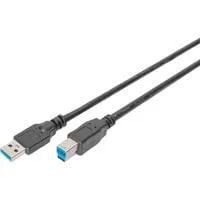 USB 3.2 Gen 1 Anschlusskabel USB-A > USB-B schwarz, 1,80 Meter