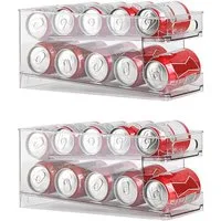 VOSSBACH Aufbewahrungsbox Kühlschrank Dosen Organizer Dosenspender Dosenhalter Getränkehalter (2 St), für 250ml/330ml Getränkedosen
