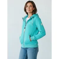 Dry Fashion Kapuzensweatjacke Juist Damen Sweatjacke Jacke mit Kapuze - Freizeitjacke Kapuzenjacke Verstellbare Kapuze, Frontreißverschluss, Reißverschluss-Seitentaschen