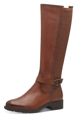 Tamaris Stiefel, Blockabsatz, Langschaftstiefel mit XS-Schaft und Stretchfunktion