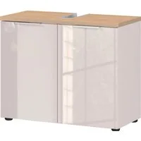 GERMANIA Waschbeckenunterschrank Tavira (1-St) Waschbeckenunterschrank mit Glasfronten und Siphonausschnitt