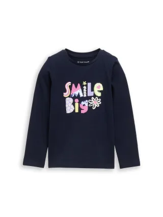 tom tailor kids - Langarmshirt mit Wendepailletten sky captain blue - Gr. - 98