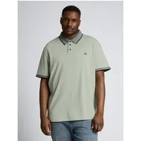TOM TAILOR PLUS Poloshirt Poloshirts Plus Size - Piqué Poloshirt mit Logo-Print