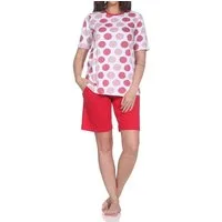 Normann Pyjama Normann Damen kurzarm Shorty-Schlafanzug – Sommerliches Punkte-Design