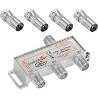 Poppstar Sat-Verteiler Splitter analog/digital SAT-Antenne (Umschalter 3-fach für TV Antenne Satellit Kabel Fernseher Radio LNB)
