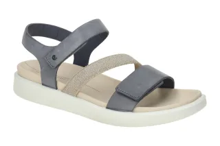 "Ecco 273713 Flowt Damen Sandalette blau-misty Velourleder - extra leicht und...