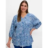 Sheego Klassische Bluse Tunika 3/4-Arm