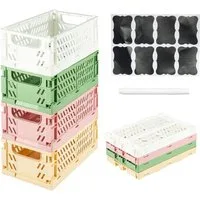 Youyijia Aufbewahrungsbox 4 Stück Faltbox Set, Faltbare Aufbewahrungsboxaus Stabilem Kunststoff