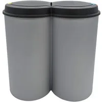 Spetebo Mülleimer Abfalleimer 2x25 Liter Duo Bin Doppel Müll Eimer Abfall Trenner, Deckel mit Druckknopf