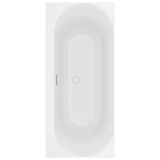 Villeroy und Boch Loop & friends Eck-Badewanne Duo UBA180LOF2V-RW 180x80cm, ovale Innenform, stone white