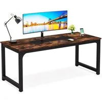 Tribesigns Arbeitstisch 90 x 180 cm Schreibtisch, Groß Computertisch, Bürotisch für Büro, Konferenztisch für Home Office zu Hause Schreibtische Rustikales Braun