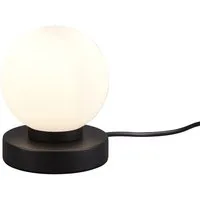 Reality Leuchten LED Nachttischlampe touch Kugel-Lampe, Höhe 15cm, dimmbar, LED wechselbar, Warmweiß, kleine Tischlampe mit Glas-Kugel, Tischleuchte inkl. E14 LED