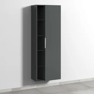 Sanipa 3way Stauraumschrank mit 1 Tür und offenen Fächern, Anthrazit-Matt UM18122