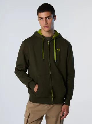 North Sails Kapuzenpullover Durchgehender Reißverschluss mit gesticktem Logo