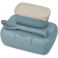 KOZIOL Lunchbox Bentobox L + Besteck-Set CANDY READY, Kunststoff, (Set, 3-tlg), Made in Germany. Biozirkulärer Kunststoff