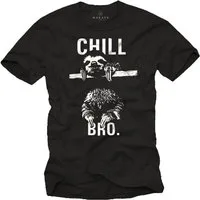 MAKAYA Print-Shirt Coole Lustige T-Shirt Sprüche Herren Jungen - Chill Bro Faultier Druck mit Druck