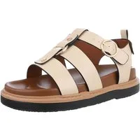 Ital-Design Bequeme Damen-Sandalen mit optimaler Passform Riemchensandalette (89323071) Flach Plateausandaletten in Beige