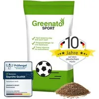 Greenato Rasensamen Sport und Spielrasen - Grassamen schnellkeimend, 5 kg, ideal für Neuansaat und Rasennachsaat - extra robuster Rasen