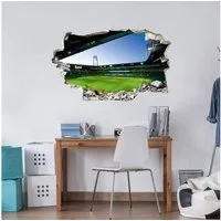 K&L Wall Art Wandtattoo 3D Wandtattoo Fußball Aufkleber Werder Bremen SVW Weserstadion, Mauerdurchbruch Wandbild selbstklebend