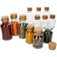 MamboCat Gewürzbehälter 12er Set Gewürzgläser 6x 300ml + 6x 150ml + Korken, Aufbewahrung, Glas