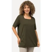 Ulla Popken T-Shirt T-Shirt A-Linie Carré-Ausschnitt Halbarm