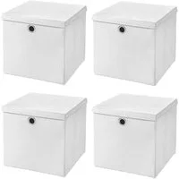 StickandShine Faltbox 4er SET 28 x 28 x 28 cm mit Deckel – perfekt für KALLAX - 19 Farben