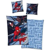 Familando Kinderbettwäsche Spiderman 135x200 80x80 cm Mikro-Fleece mit Reißverschluss, Fleece, 2 teilig, extra flauschig und weich, mit Wendemotiv